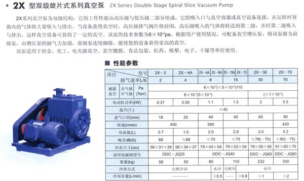 2X双级旋片式真空泵